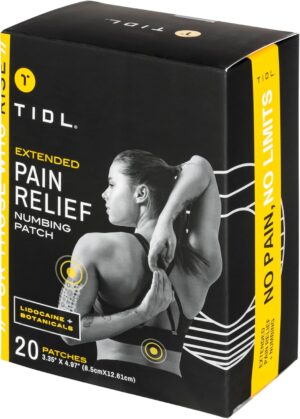 TIDL Lidocaine Patches with Menthol, 20 Count, Maximum Strength for Targeted Back Pain