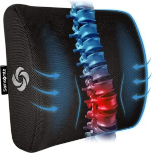 SAMSONITE Lumbar Support Pillow For Office Chair and Car Seat